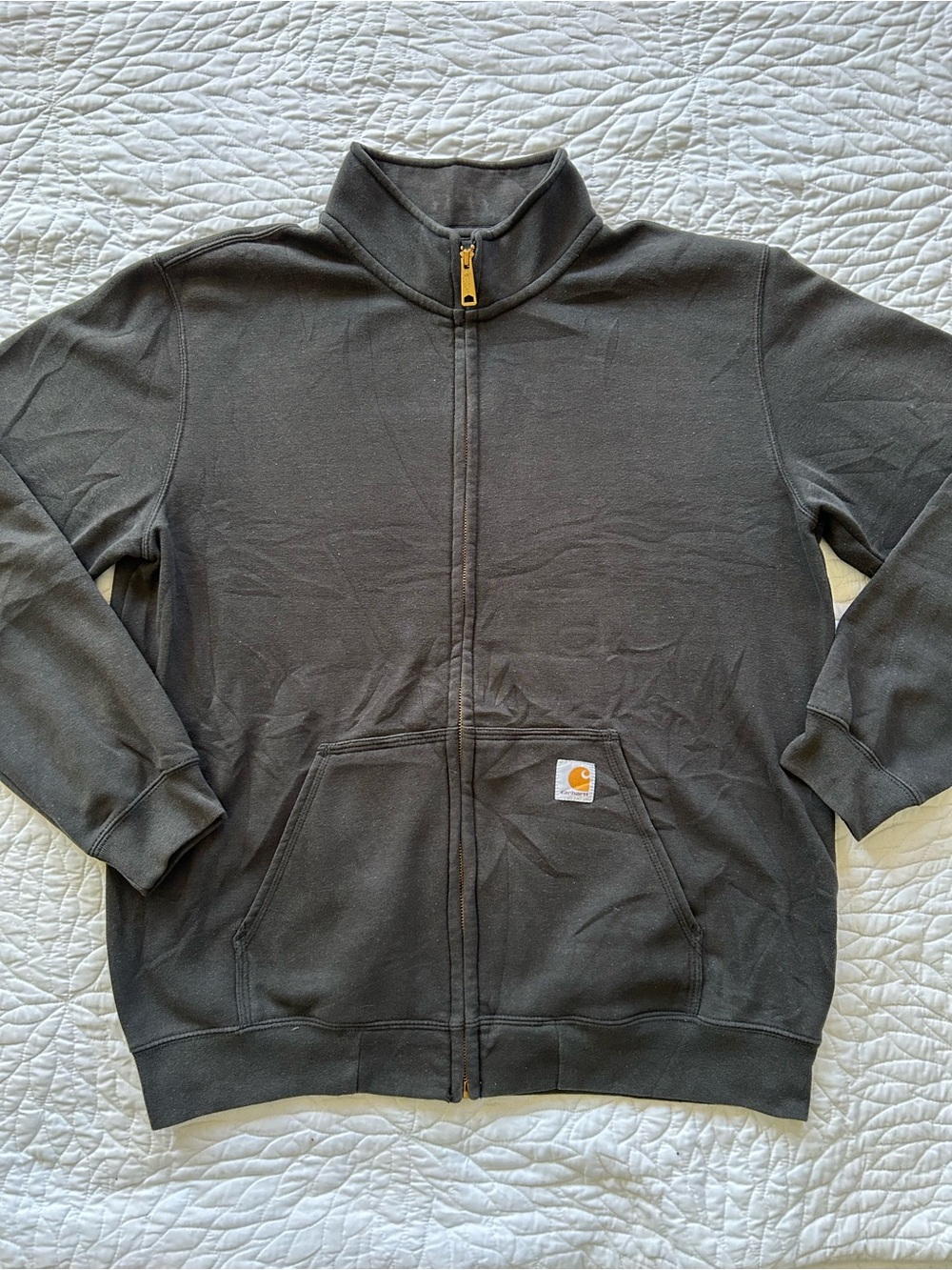 Carhartt Original Fit Full-Zip Mock-Neck Sweatshirt Jacket Black Large